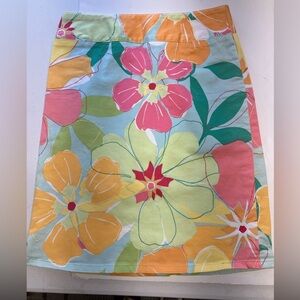 Talbots Petites Women’s Pencil Skirt, Size 2, Floral, Stretch,  Pinks/Greens